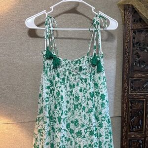 Green Floral Sleeveless Dress
